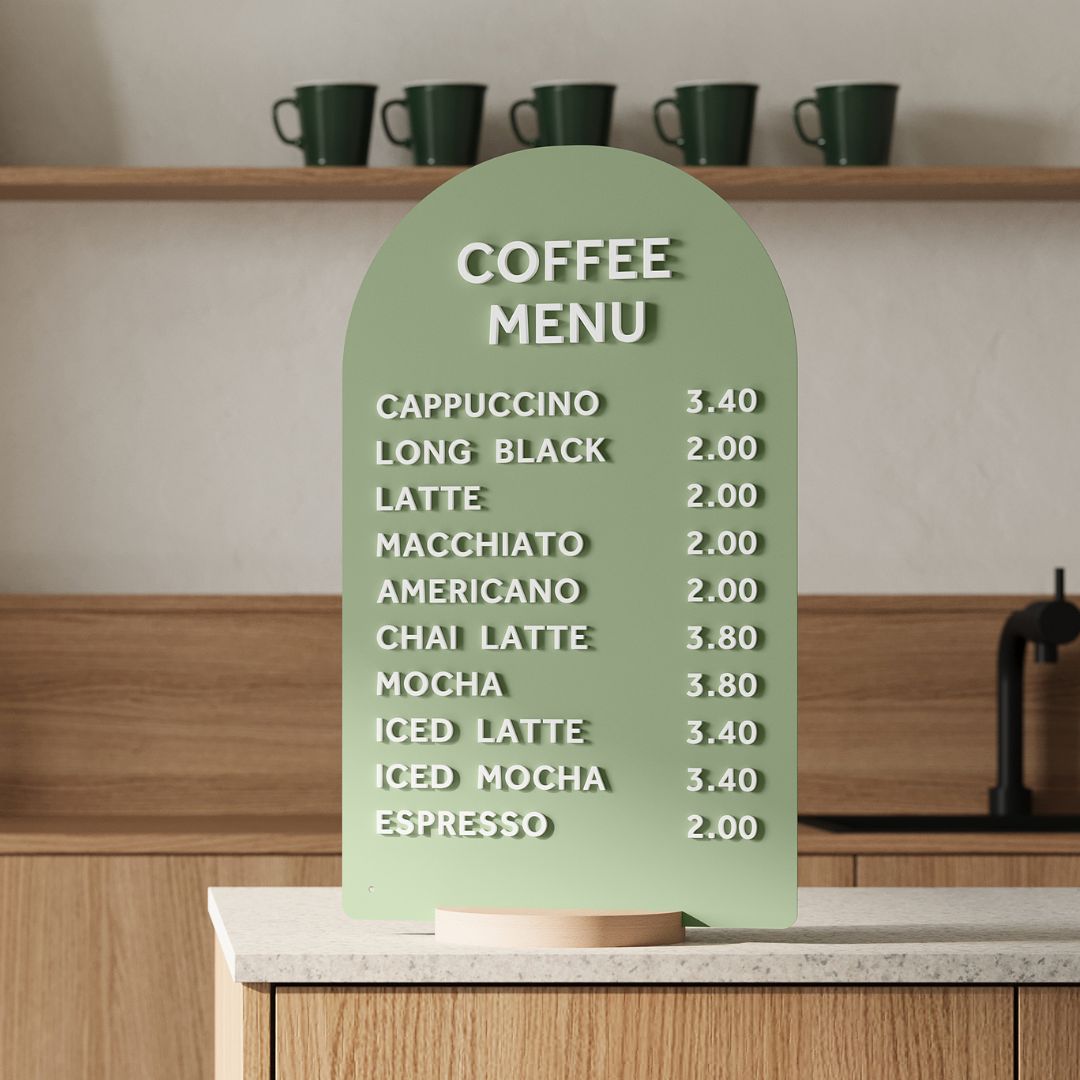 customisable counter sign display