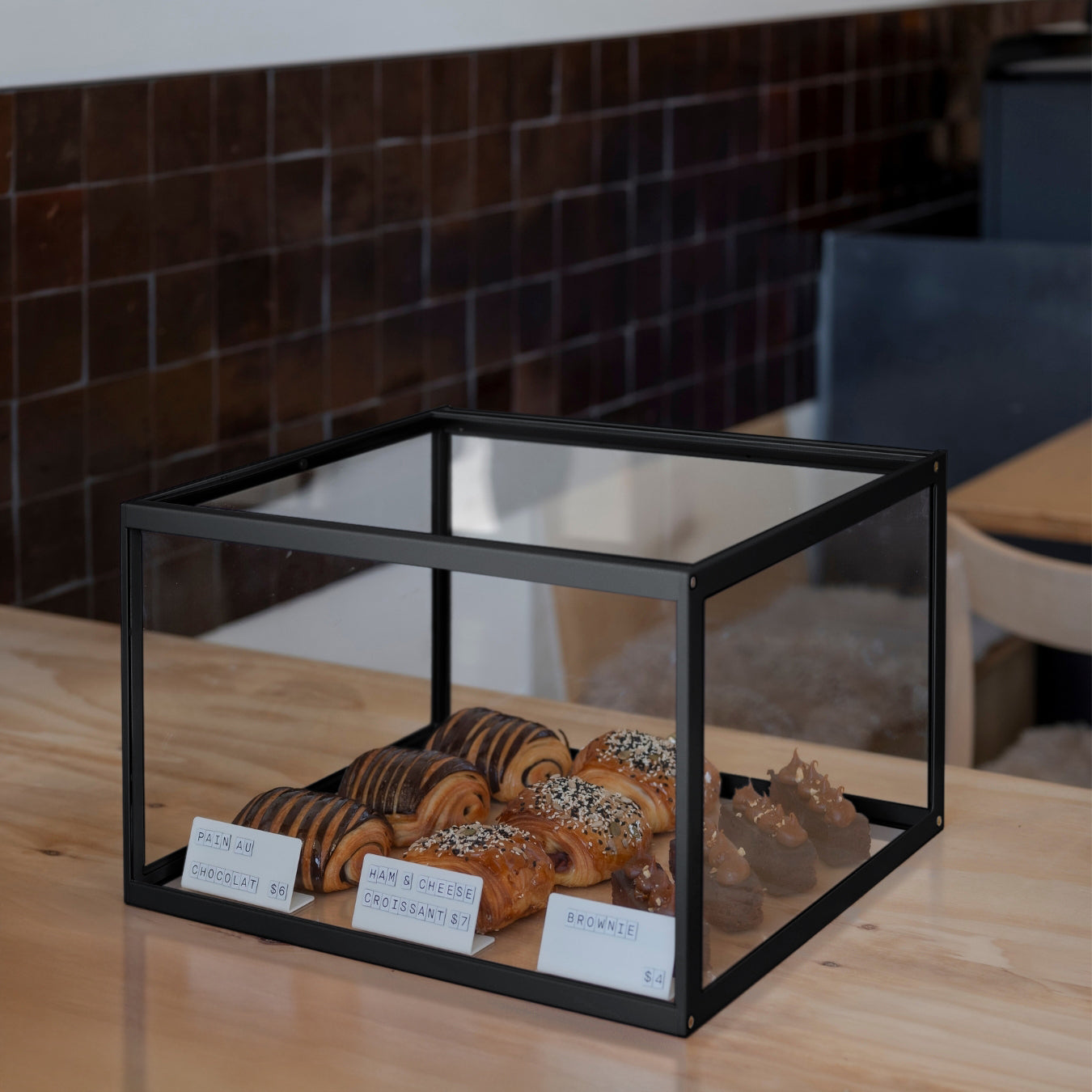 black acrylic Countertop bakery display case