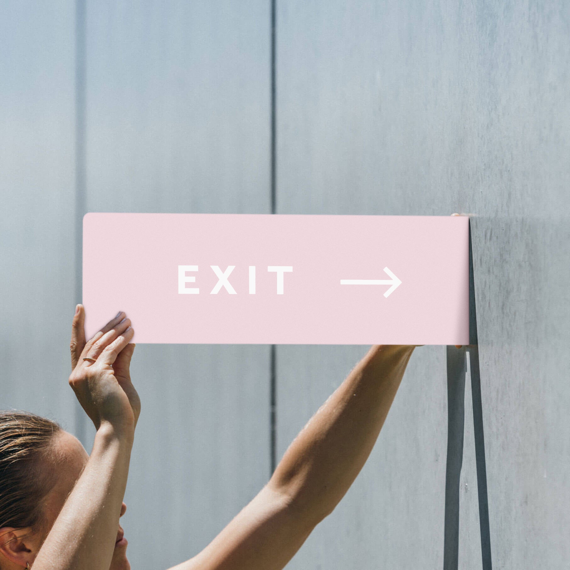 custom made metal exit sign