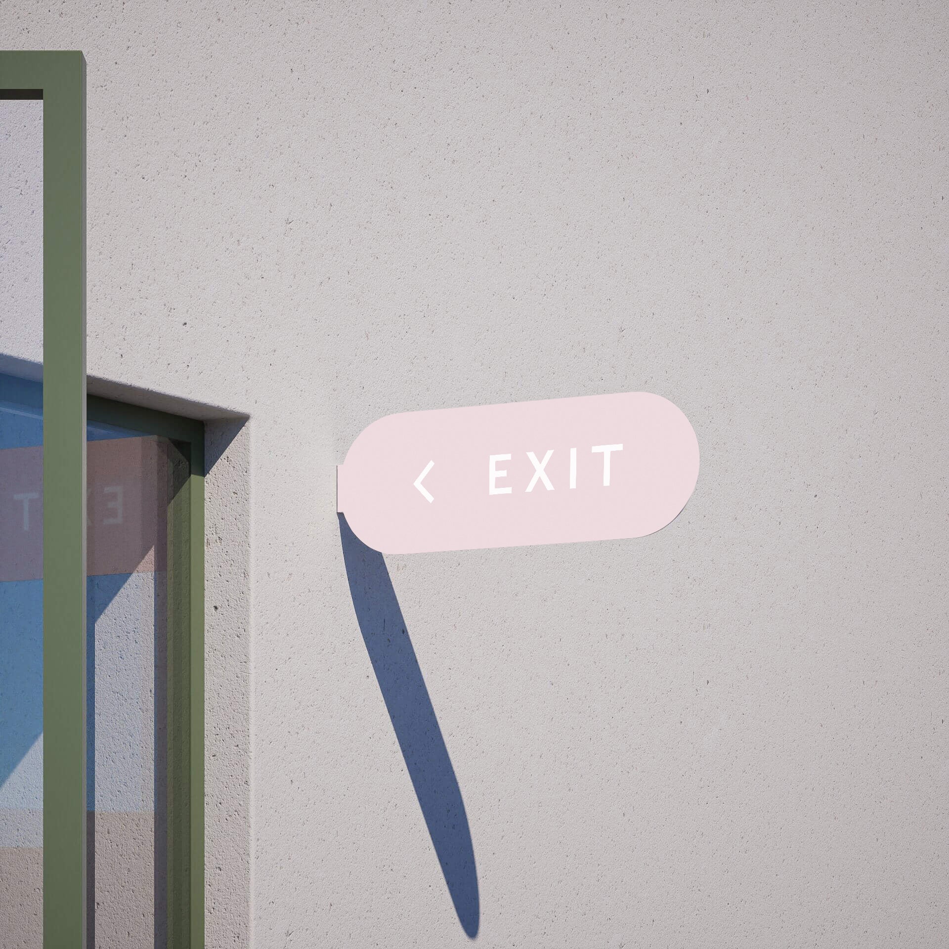 pink customized exit sign for walls