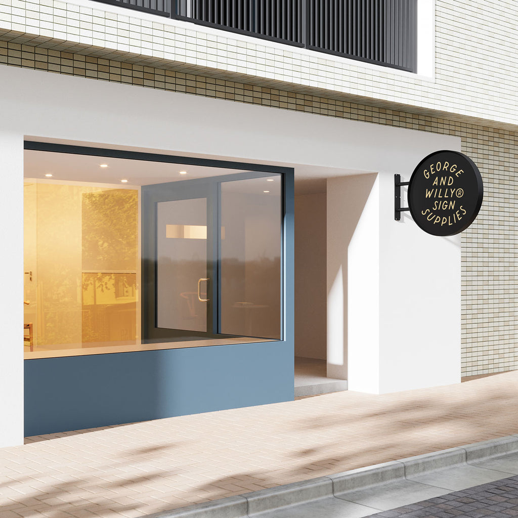 metal business wall sign