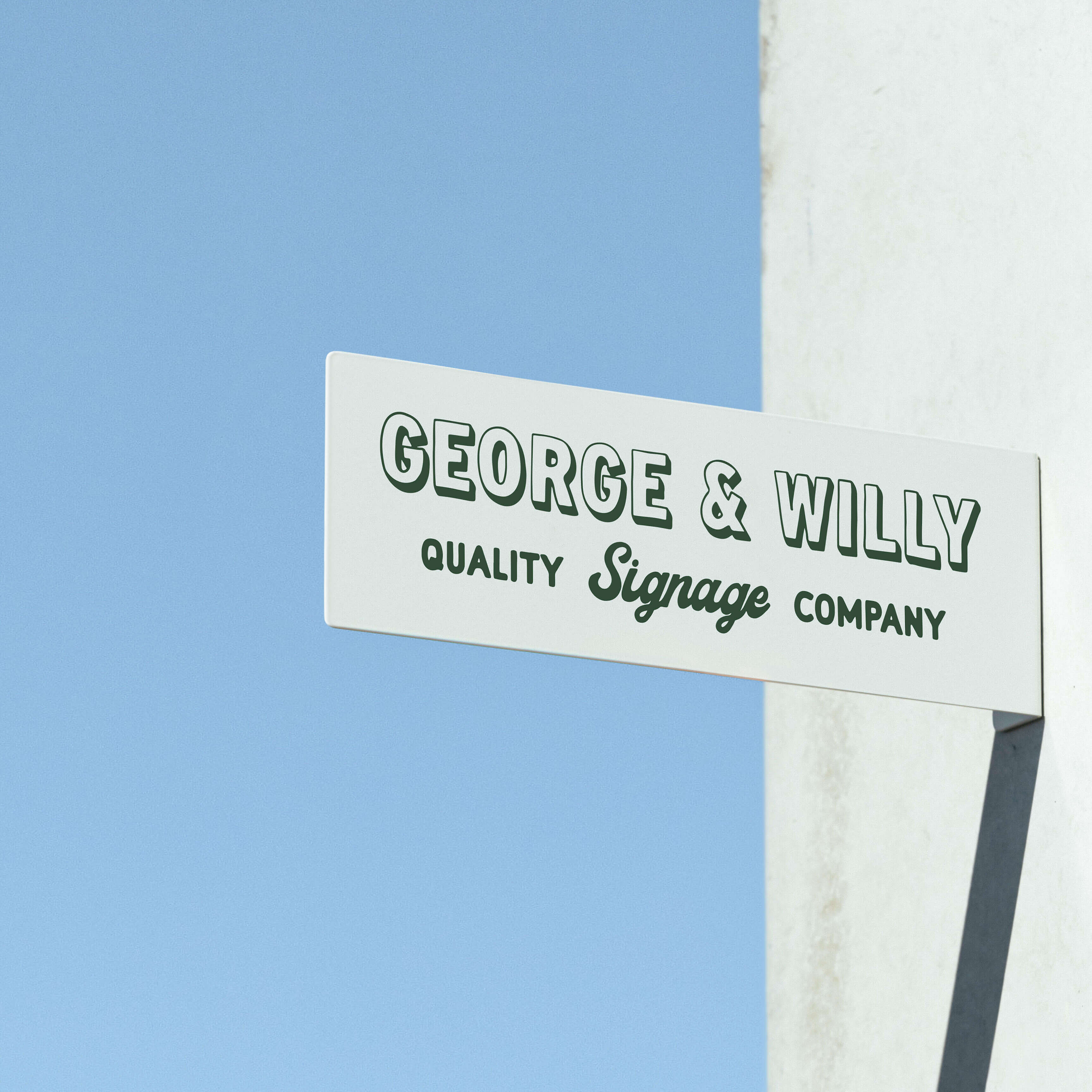 white personalised metal sign 