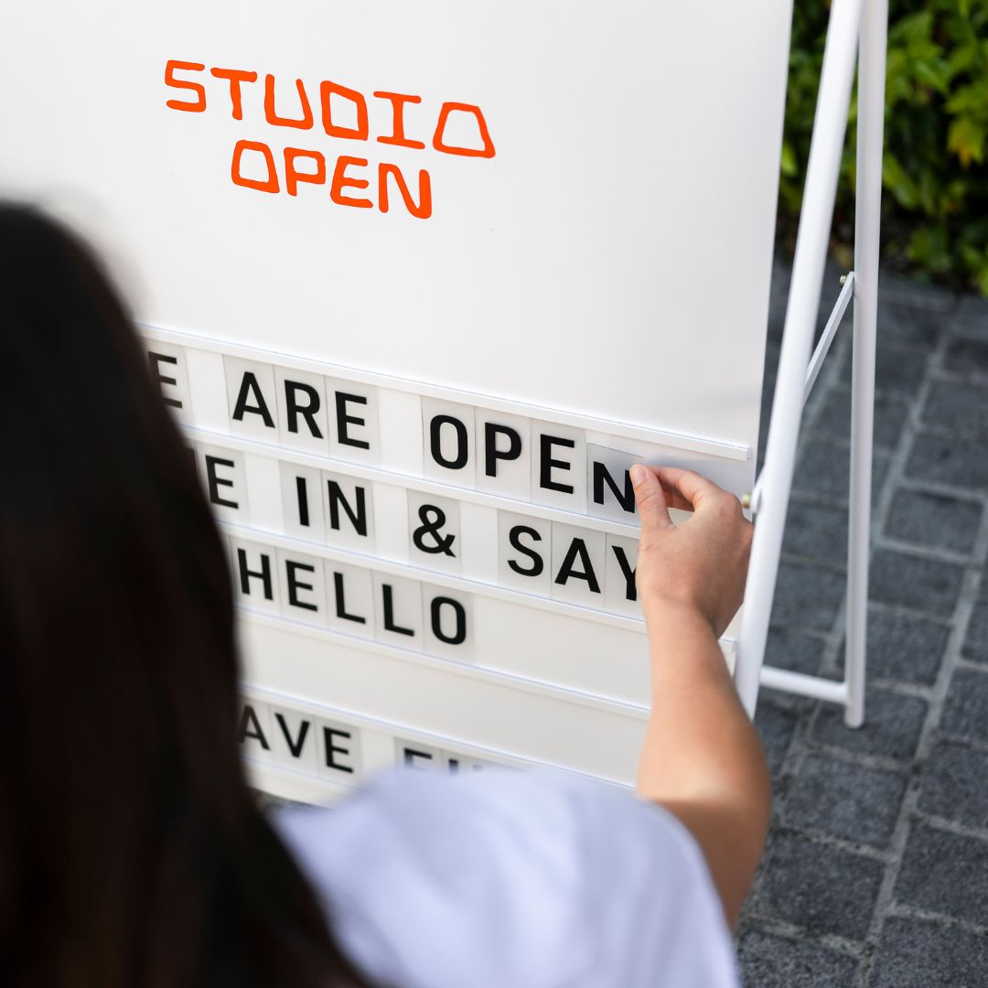 Sidewalk A-Frame sign with interchangeable letters