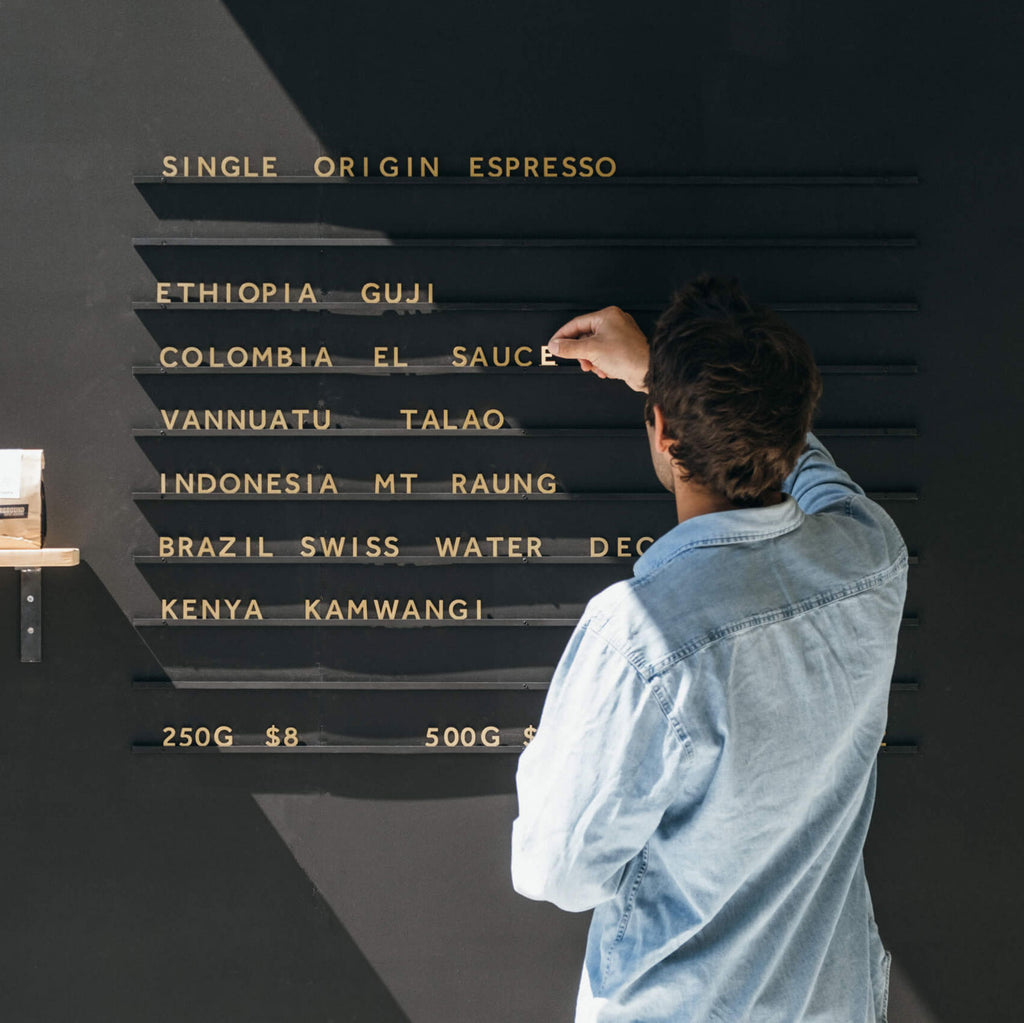 coffee shop letter board